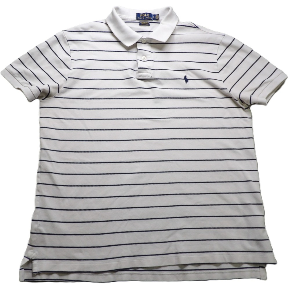 Polo Ralph Lauren Custom Slim Fit Stretch Mesh Polo Shirt Men Large L White Pony